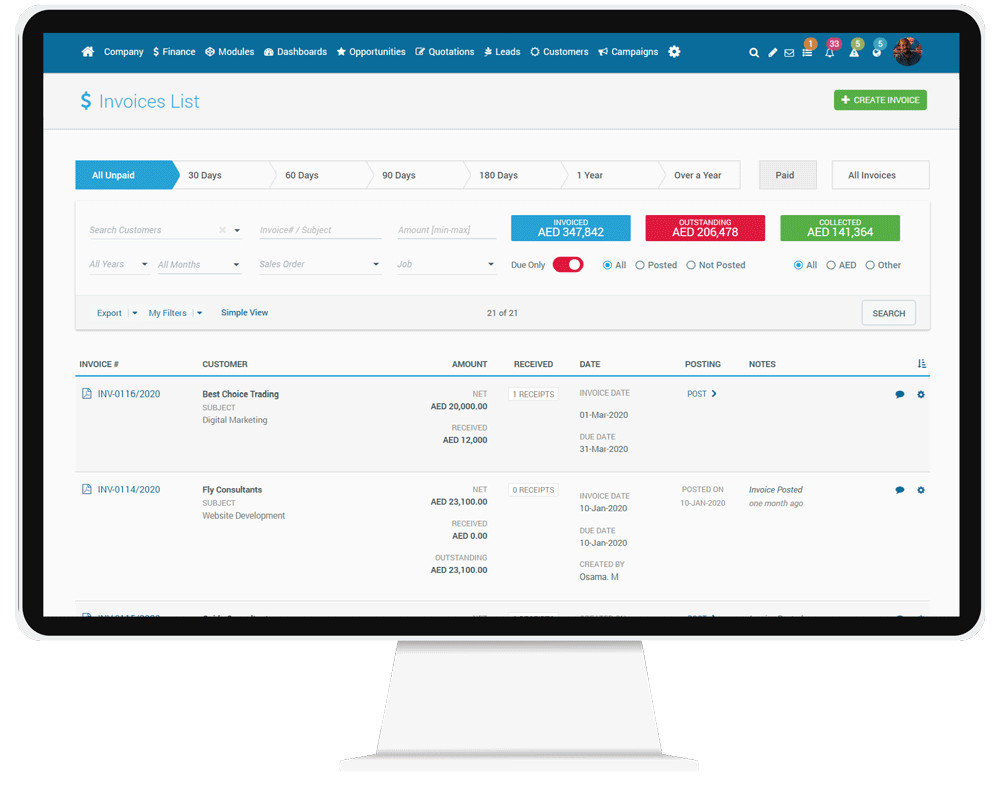 CorporateStack Finance Invoice
