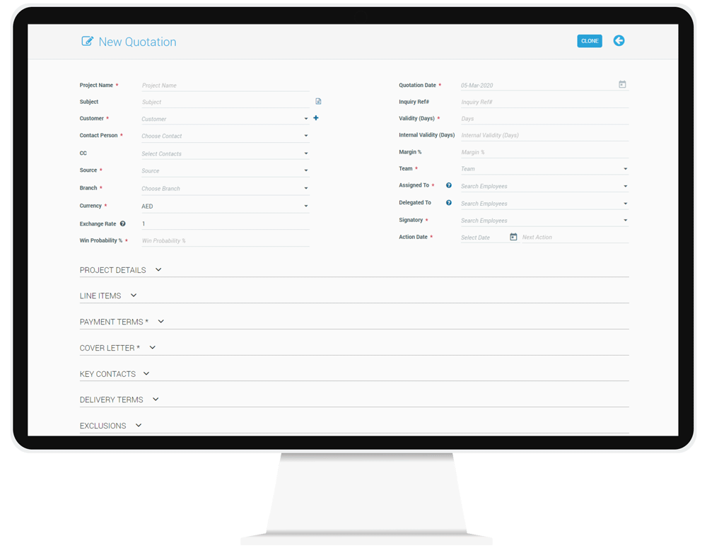 CorporateStack CRM Quotation Form